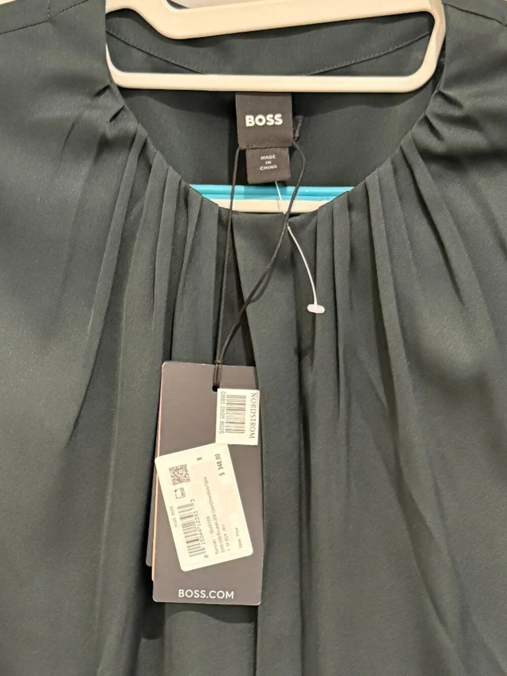 Boss Banorah Stretch Silk Top, dark green - Picture 3 of 4